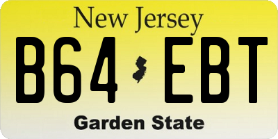 NJ license plate B64EBT
