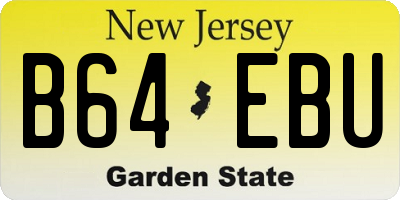 NJ license plate B64EBU