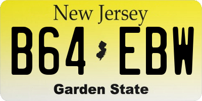 NJ license plate B64EBW