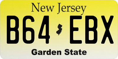 NJ license plate B64EBX