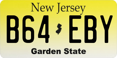 NJ license plate B64EBY