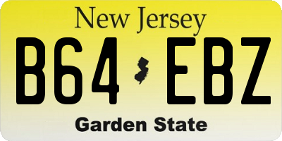 NJ license plate B64EBZ