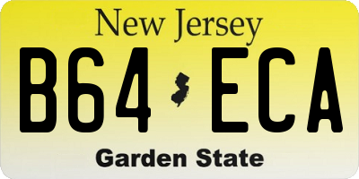 NJ license plate B64ECA