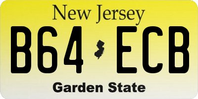 NJ license plate B64ECB