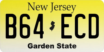 NJ license plate B64ECD