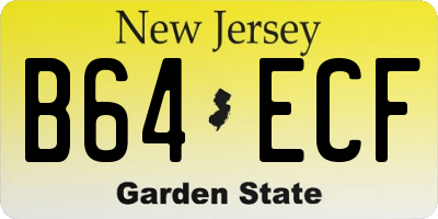 NJ license plate B64ECF
