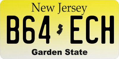NJ license plate B64ECH