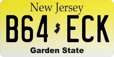 NJ license plate B64ECK