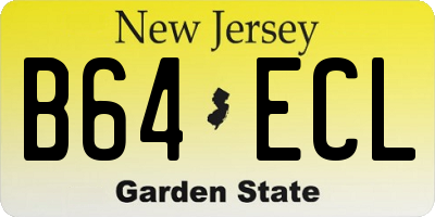 NJ license plate B64ECL
