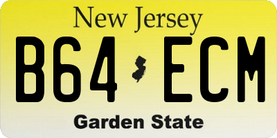 NJ license plate B64ECM