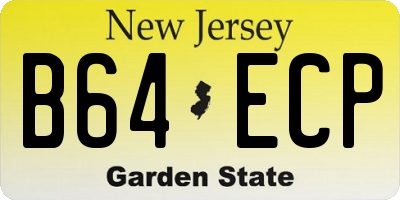NJ license plate B64ECP
