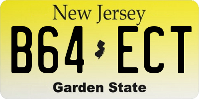 NJ license plate B64ECT