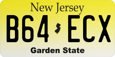 NJ license plate B64ECX