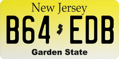 NJ license plate B64EDB