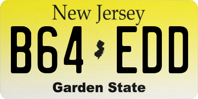 NJ license plate B64EDD