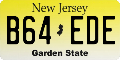 NJ license plate B64EDE