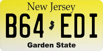 NJ license plate B64EDI