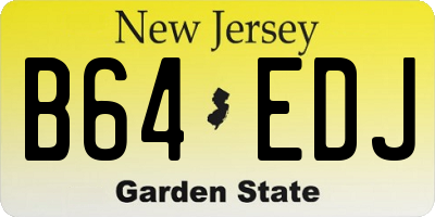 NJ license plate B64EDJ