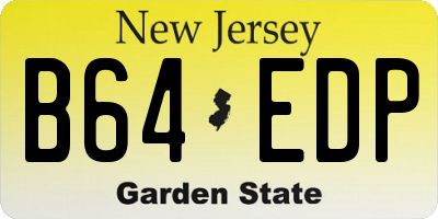 NJ license plate B64EDP
