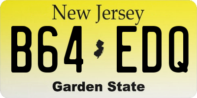 NJ license plate B64EDQ