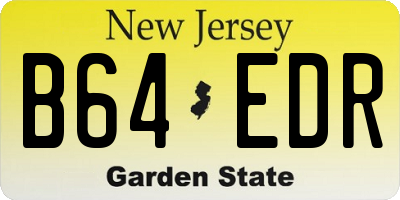 NJ license plate B64EDR