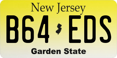 NJ license plate B64EDS