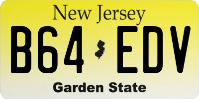 NJ license plate B64EDV
