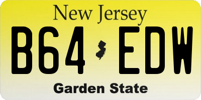 NJ license plate B64EDW