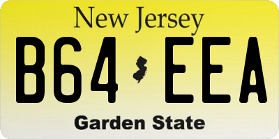 NJ license plate B64EEA
