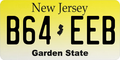 NJ license plate B64EEB