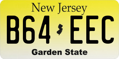 NJ license plate B64EEC