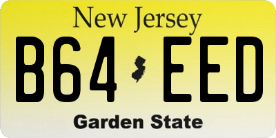 NJ license plate B64EED