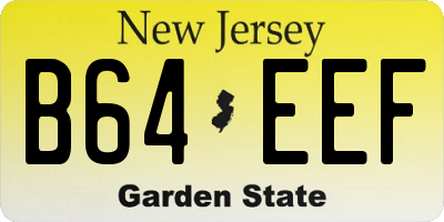 NJ license plate B64EEF