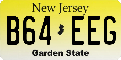 NJ license plate B64EEG