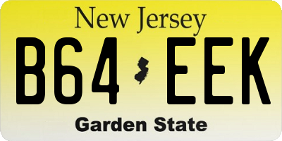 NJ license plate B64EEK