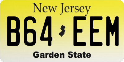 NJ license plate B64EEM