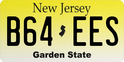 NJ license plate B64EES