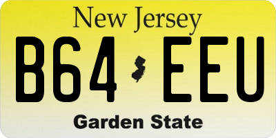 NJ license plate B64EEU