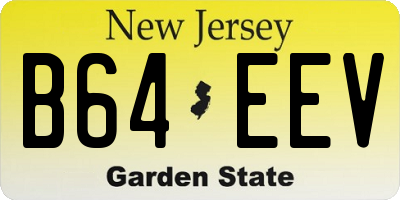 NJ license plate B64EEV