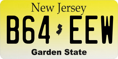 NJ license plate B64EEW