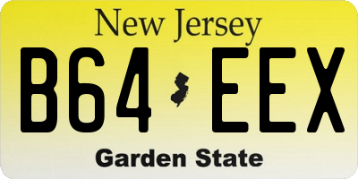NJ license plate B64EEX
