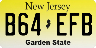 NJ license plate B64EFB