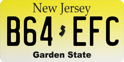 NJ license plate B64EFC