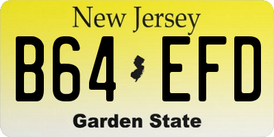NJ license plate B64EFD