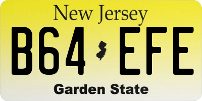 NJ license plate B64EFE