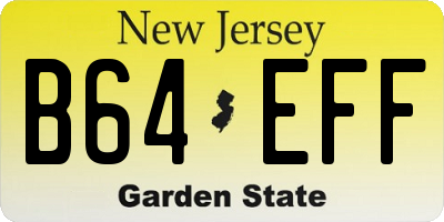 NJ license plate B64EFF