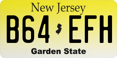 NJ license plate B64EFH