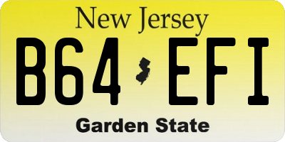 NJ license plate B64EFI