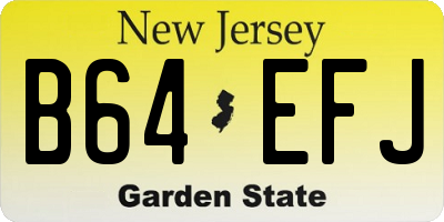 NJ license plate B64EFJ