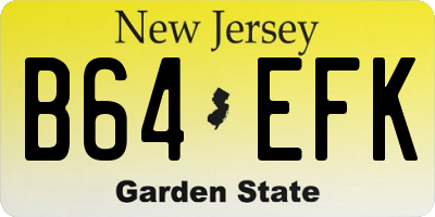 NJ license plate B64EFK